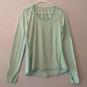 Athleta Light Blue Long Sleeve Athletic Shirt Gorpcore Active Women's size Small
